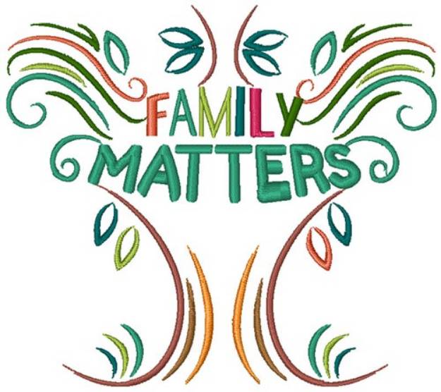 Picture of Fall Tree Family Matters Machine Embroidery Design