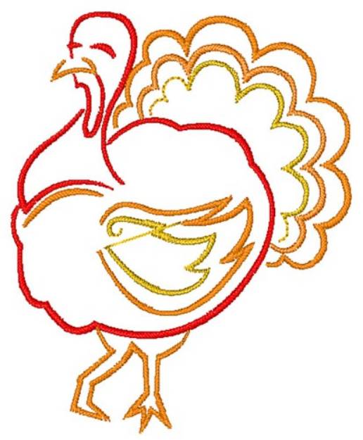 Picture of Turkey Outline Machine Embroidery Design