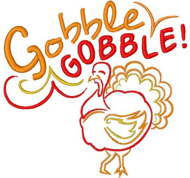 Picture of Gobble Gobble Turkey Machine Embroidery Design