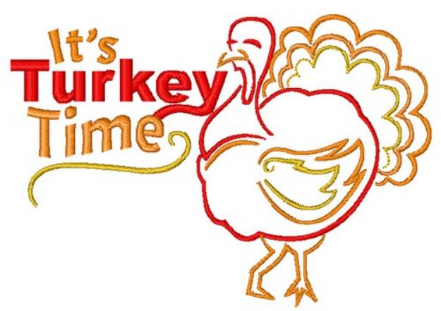 Picture of Its Turkey Time Machine Embroidery Design