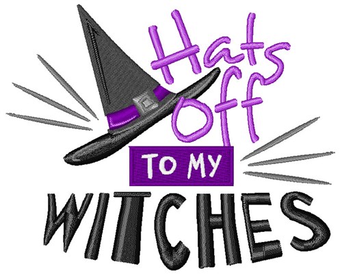 Hats Off Witches Machine Embroidery Design