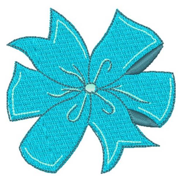 Picture of Baby Blue Bow Machine Embroidery Design