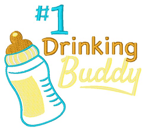 #1 Drinking Buddy Machine Embroidery Design