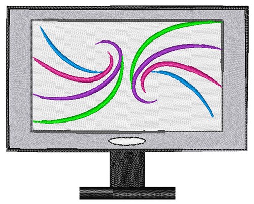 Computer Monitor Machine Embroidery Design