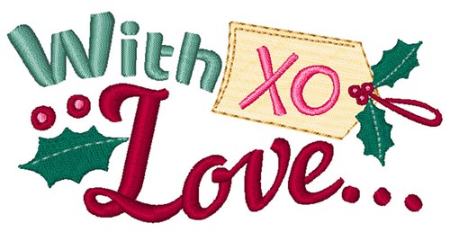 With Love Gift Tag Machine Embroidery Design