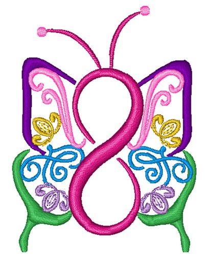 Infinity Butterfly Machine Embroidery Design