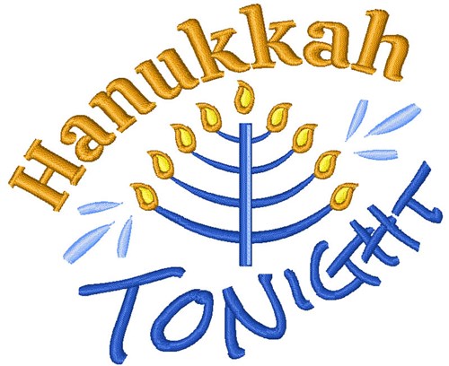 Hanukkah Tonight Machine Embroidery Design
