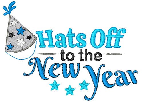 New Year Hats Off! Machine Embroidery Design