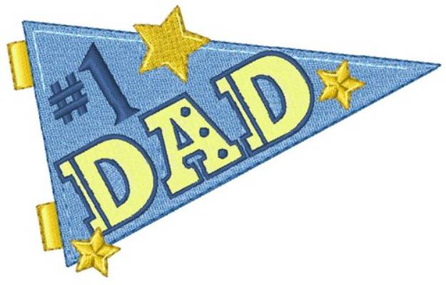Picture of #1 Dad Pennant Machine Embroidery Design