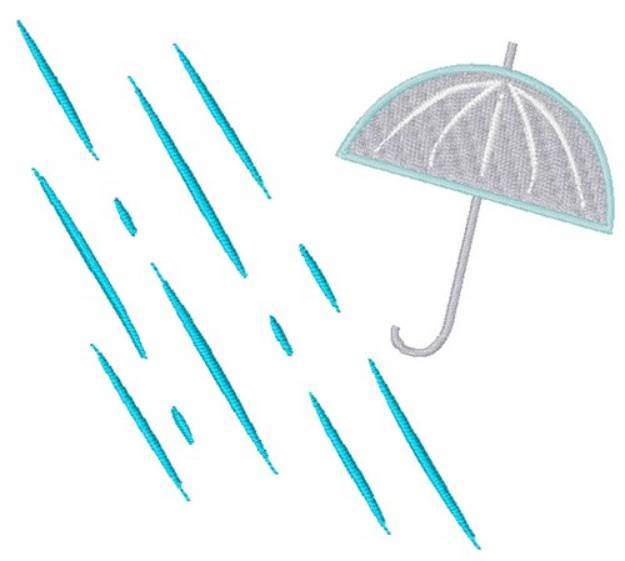 Picture of Rain & Umbrella Machine Embroidery Design
