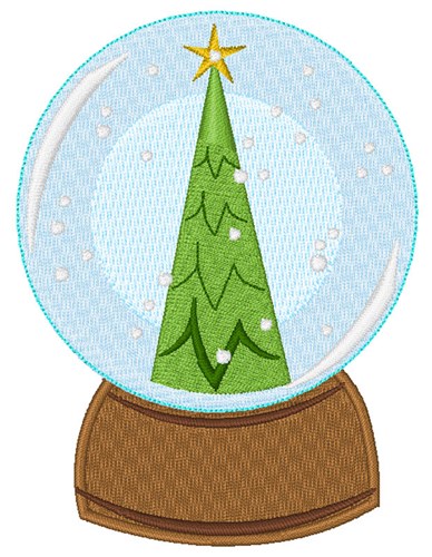 Christmas Tree Snow Globe Machine Embroidery Design