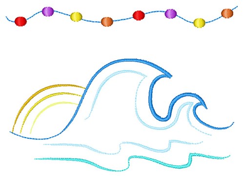 Christmas Waves Machine Embroidery Design