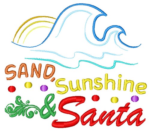 Sand, Sunshine & Santa Machine Embroidery Design