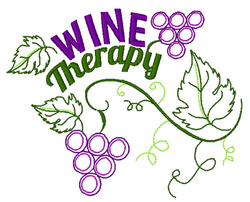 Wine Therapy Machine Embroidery Design