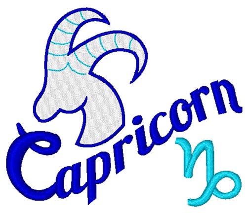 Capricorn Logo Outline Machine Embroidery Design