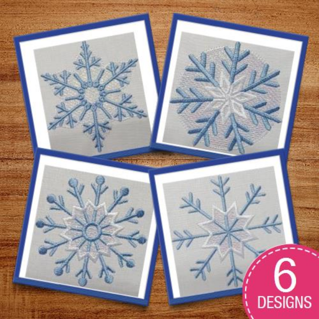 Picture of Mylar Snowflake Embroidery Design Pack