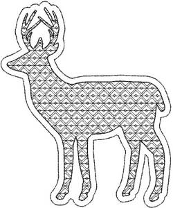 Picture of Reverse Applique Deer Machine Embroidery Design