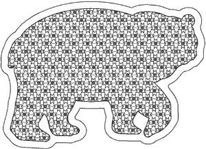 Picture of Reverse Applique Bear Machine Embroidery Design