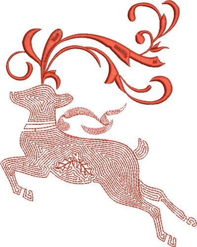 Reindeer Prancing Machine Embroidery Design