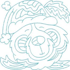 Picture of Polar Bear Quilt Block Machine Embroidery Design