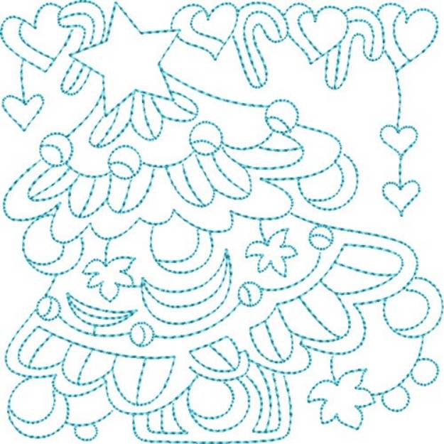 Picture of Christmas Tree Quilt Block Machine Embroidery Design