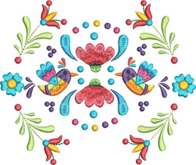 Picture of Hummingbird Folk Art 1 Machine Embroidery Design