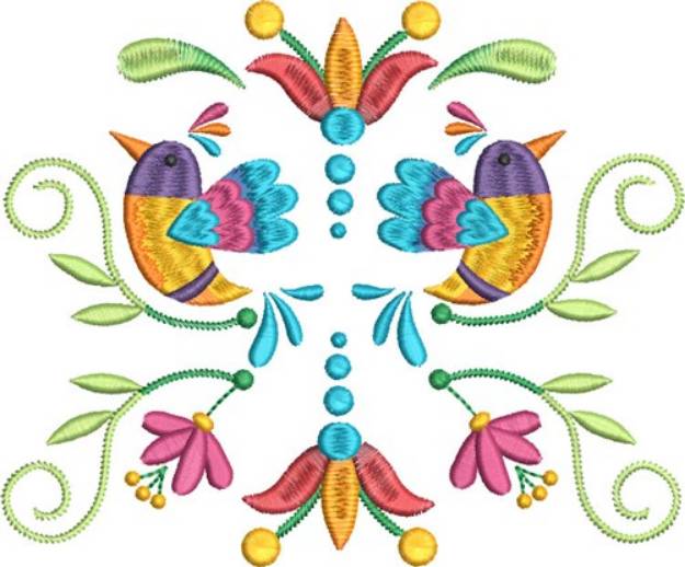 Picture of Hummingbird Folk Art 6 Machine Embroidery Design
