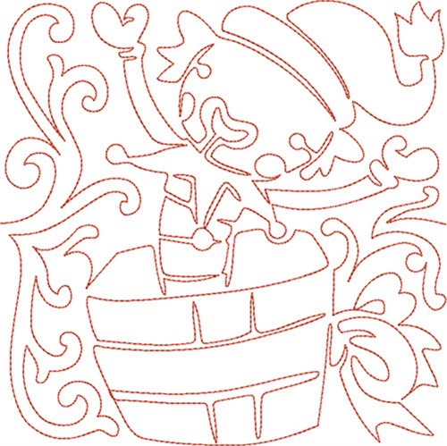 Jack In The Box Quilt Block Machine Embroidery Design