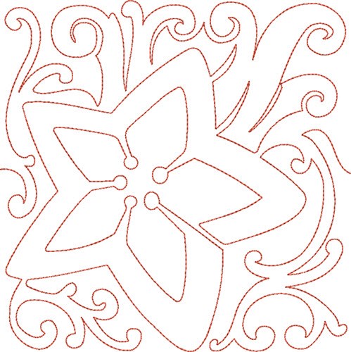 Christmas Star Quilt Block Machine Embroidery Design