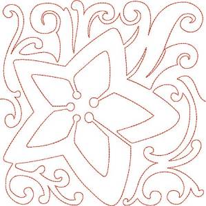 Picture of Christmas Star Quilt Block Machine Embroidery Design