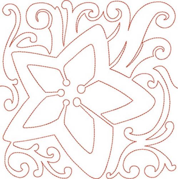 Picture of Christmas Star Quilt Block Machine Embroidery Design