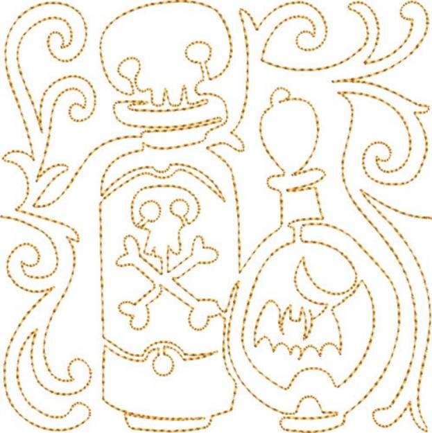 Picture of Potion Quilt Block Machine Embroidery Design