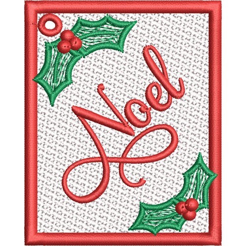 FSL Holiday Gift Tag Noel Machine Embroidery Design