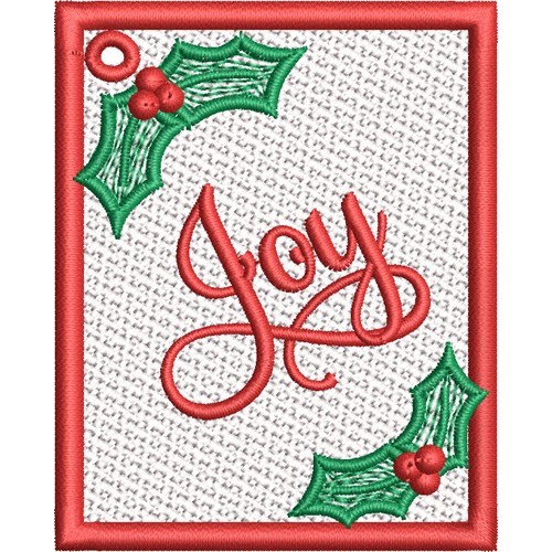 FSL Holiday Gift Tag Joy Machine Embroidery Design