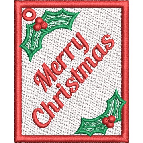 FSL Holiday Gift Tag Merry Christmas Machine Embroidery Design