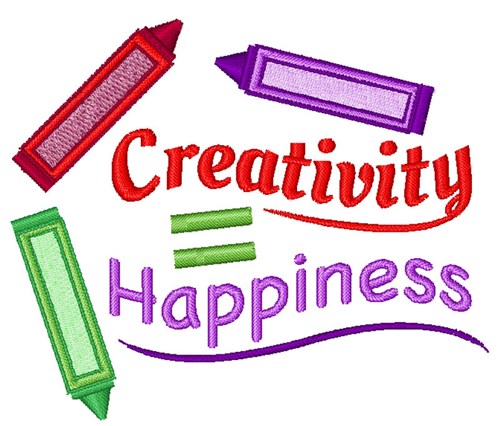 Creativity = Happiness Machine Embroidery Design
