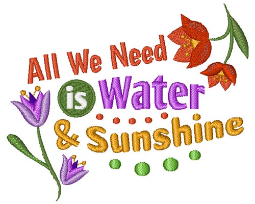 Water & Sunshine Machine Embroidery Design