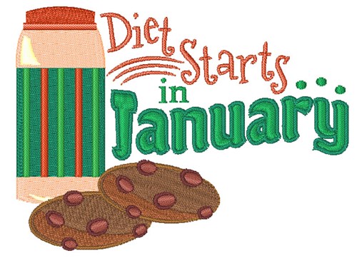 Diet Starts In January Machine Embroidery Design