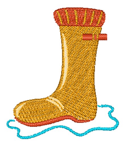 Rain Boot Machine Embroidery Design
