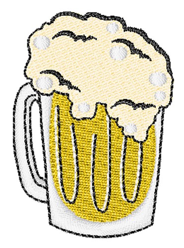 Foaming Beer Mug Machine Embroidery Design