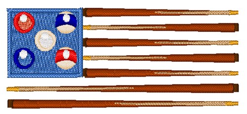 Billiards American Flag Machine Embroidery Design