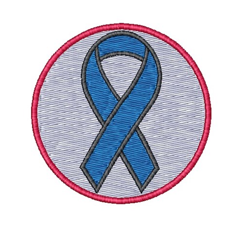 Blue Awareness Ribbon Circle Machine Embroidery Design