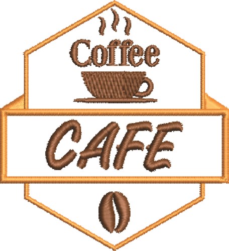 Coffee Cafe Machine Embroidery Design