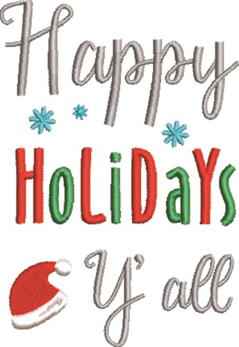 Happy Holidays Yall Machine Embroidery Design