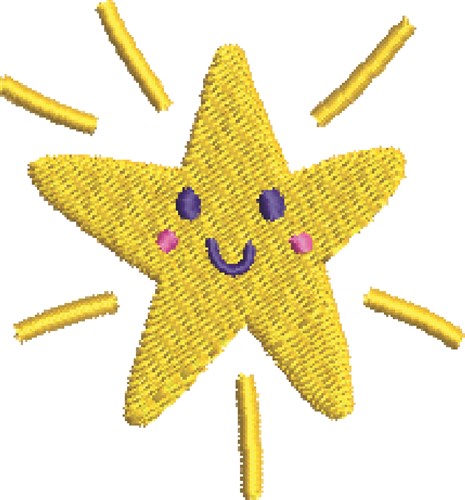 Happy Star Machine Embroidery Design