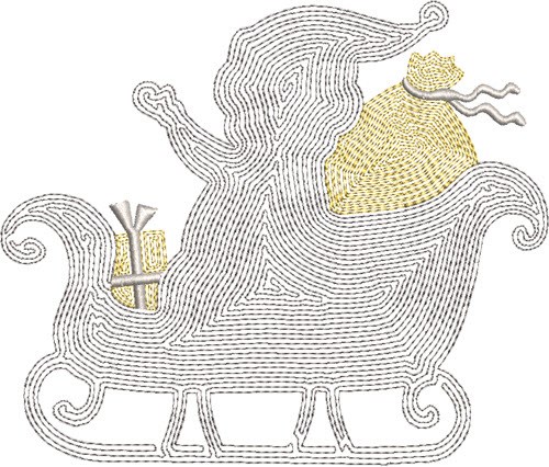 Santa Sled Machine Embroidery Design