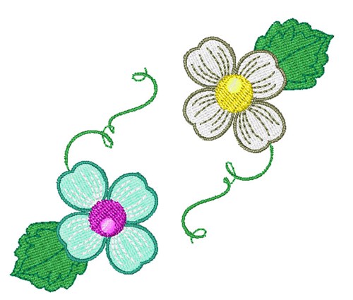 Colorful Flowers Machine Embroidery Design