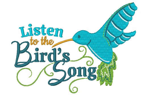 Listen To The Birds Song Machine Embroidery Design