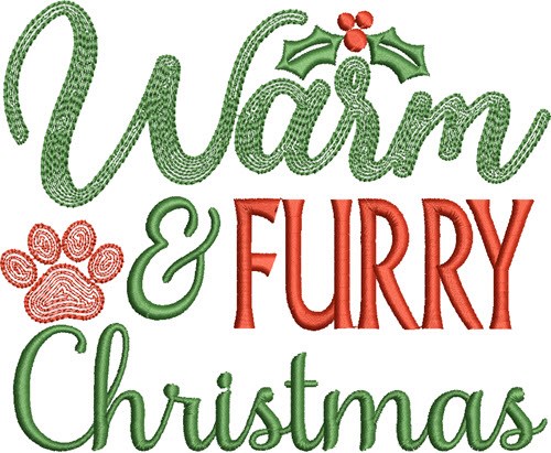 Warm & Furry Christmas Machine Embroidery Design