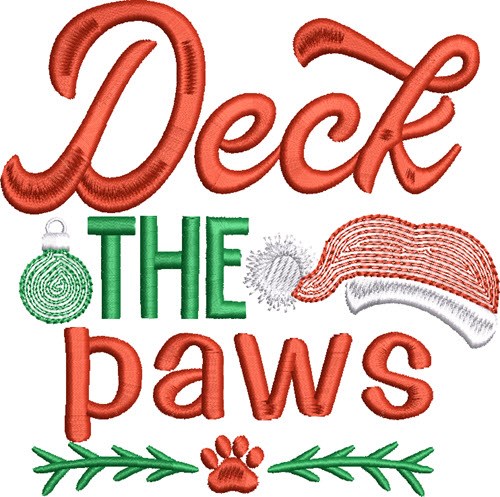 Deck the Paws Machine Embroidery Design